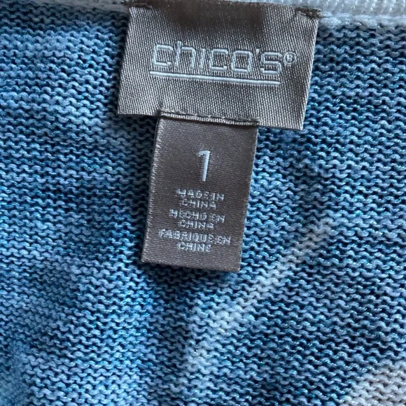 Chico’s sweater Floral Print Women's - Blue and Pink Chicos size 1 US 8 - Picture 6 of 10